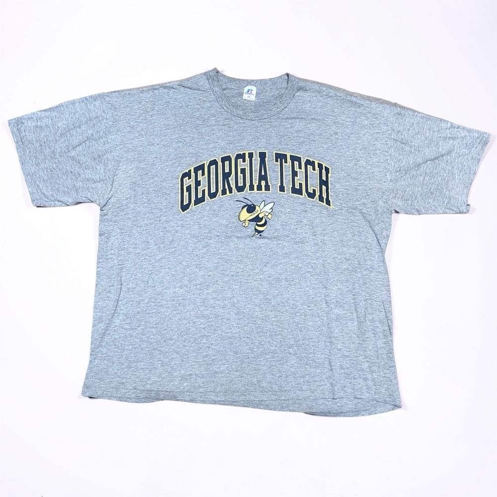 Vintage Georgia Tech Yellow Jackets Russell Athletic T-Shirt Men's XXL Gray